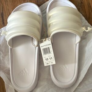 Adidas Cream Slide Sandals Unisex